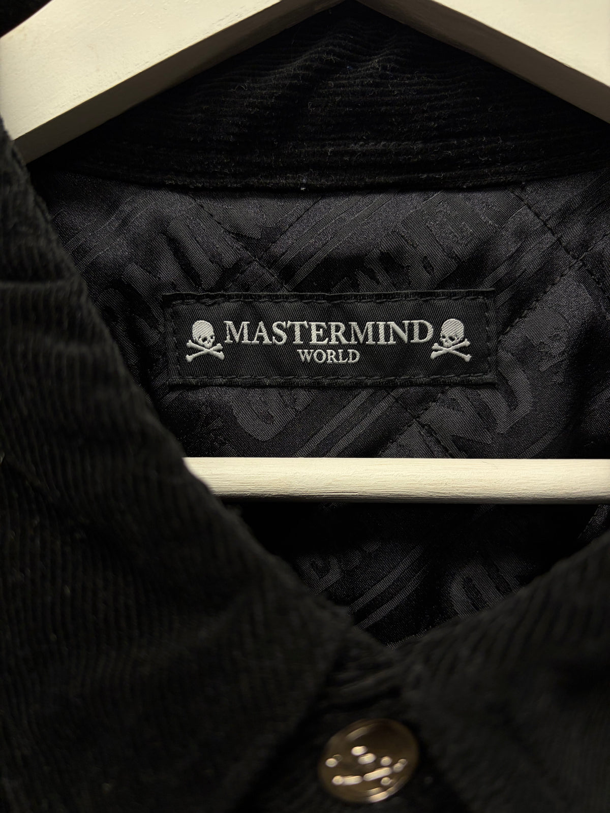 Mastermind Black ‘Skull n Bones’ Logo Black Corduroy Denim Jacket