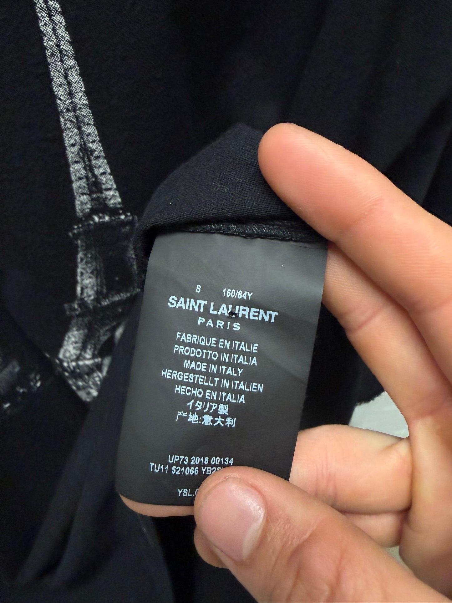 Saint Laurent SS2018 Saint Laurent ‘Eiffel Tower’ Black Graphic T-Shirt