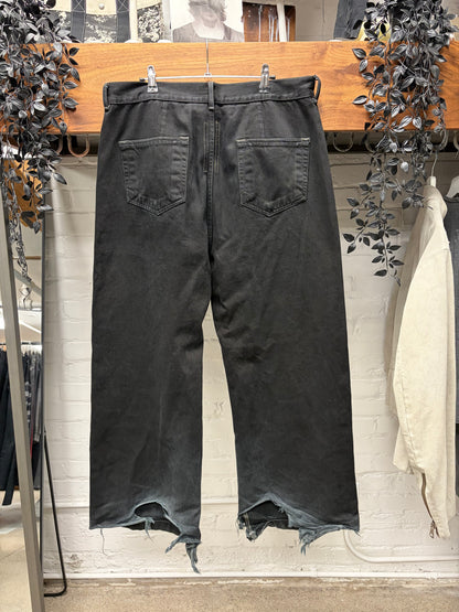 Rick Owens Black ‘Geth Cut’ Wide Leg Denim