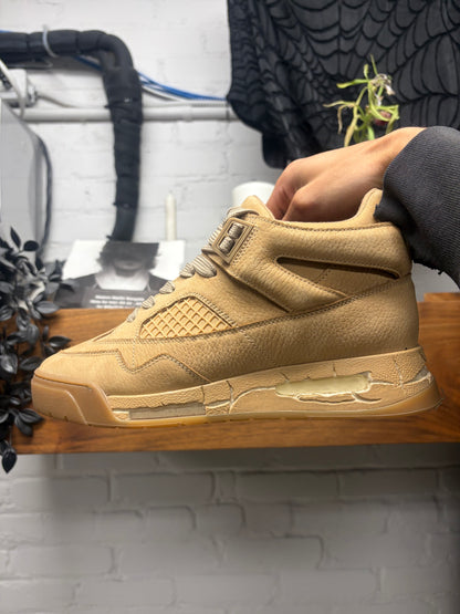 Maison Margiela ‘DDSTK’ Tan Brown Leather High Top Sneakers