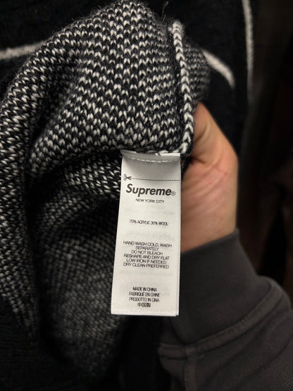 AW2024 Supreme Striped ‘New York’ Black/White Knit Sweater