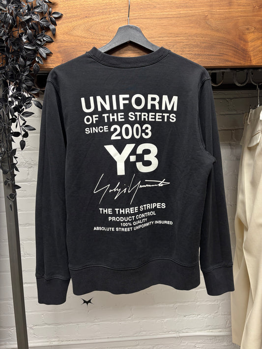Y-3 Yohji Yamamoto ‘Uniform’ Black Crewneck Sweatshirt