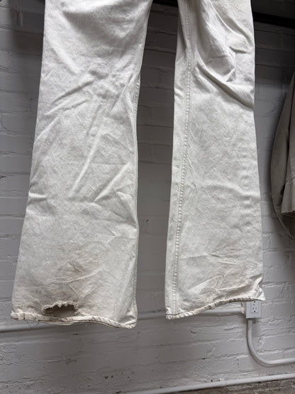Kapital 70s Inspired ‘Bush’ White Flared Leg Denim