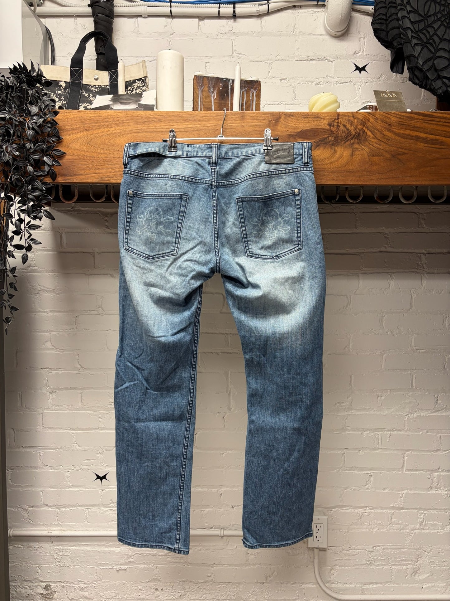 Billionaire Boys Club ‘Running Dog’ Washed Blue Wide Baggy Denim
