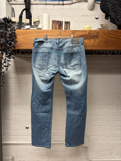 Billionaire Boys Club ‘Running Dog’ Washed Blue Wide Baggy Denim