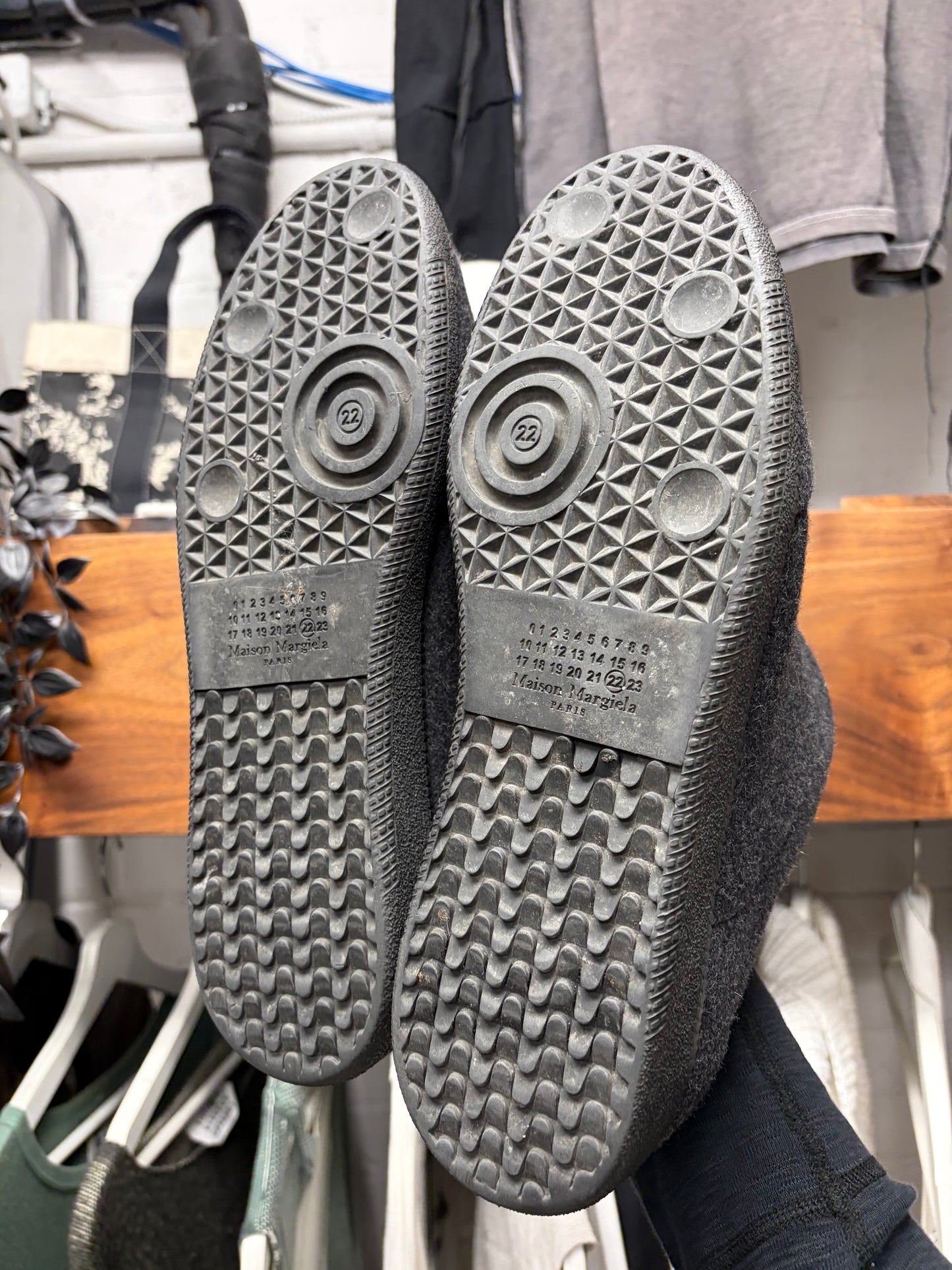 Maison Margiela Grey Wool ‘Future’ Low Top Sneakers