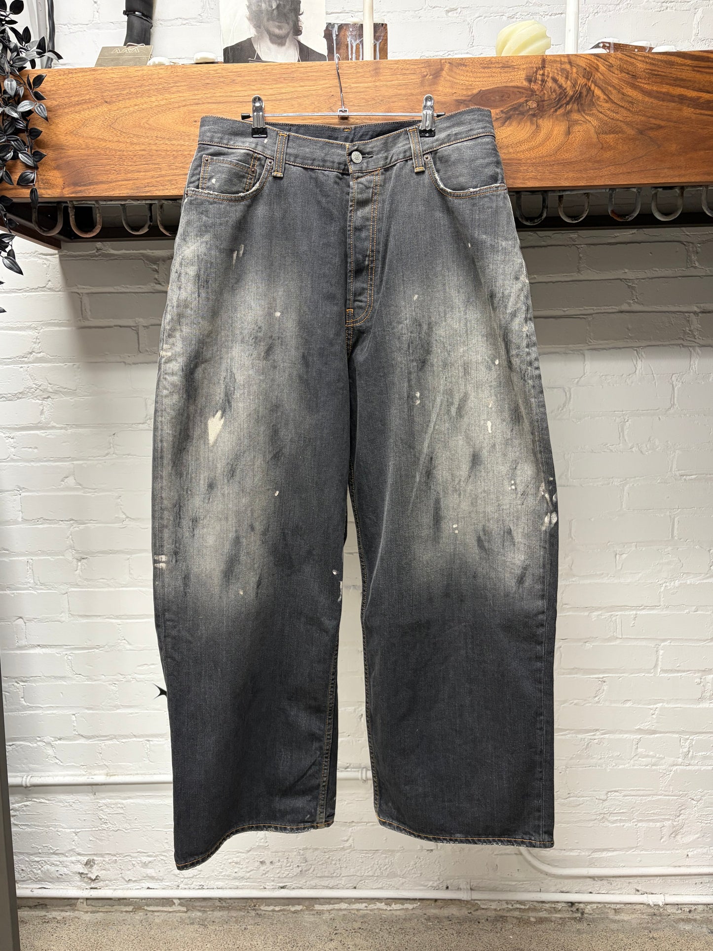 2023 Acne Studios ‘Super Baggy’  Paint Splattered Denim