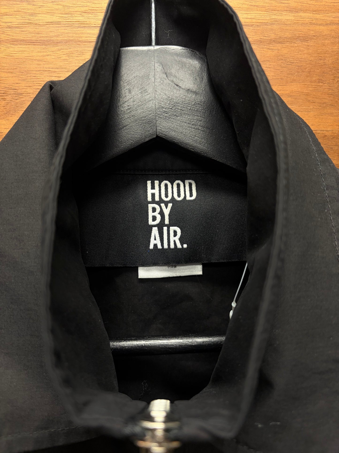 Hood by Air ‘Triple Collar’ Wax Panelled Black Track Jacket