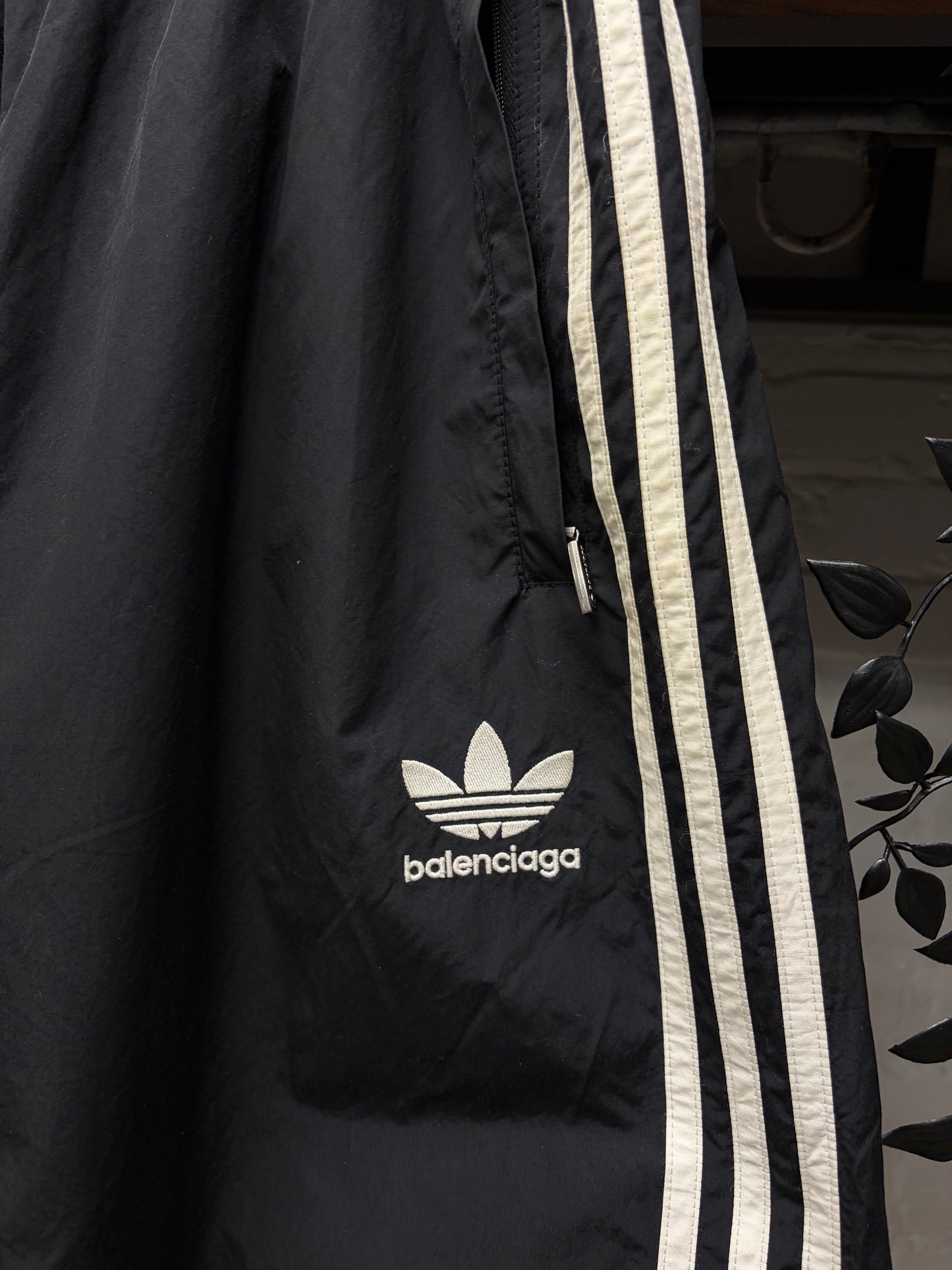 SS2023 Balenciaga x Adidas ‘3 Stripes’ Wide Leg Black/White Track Pants