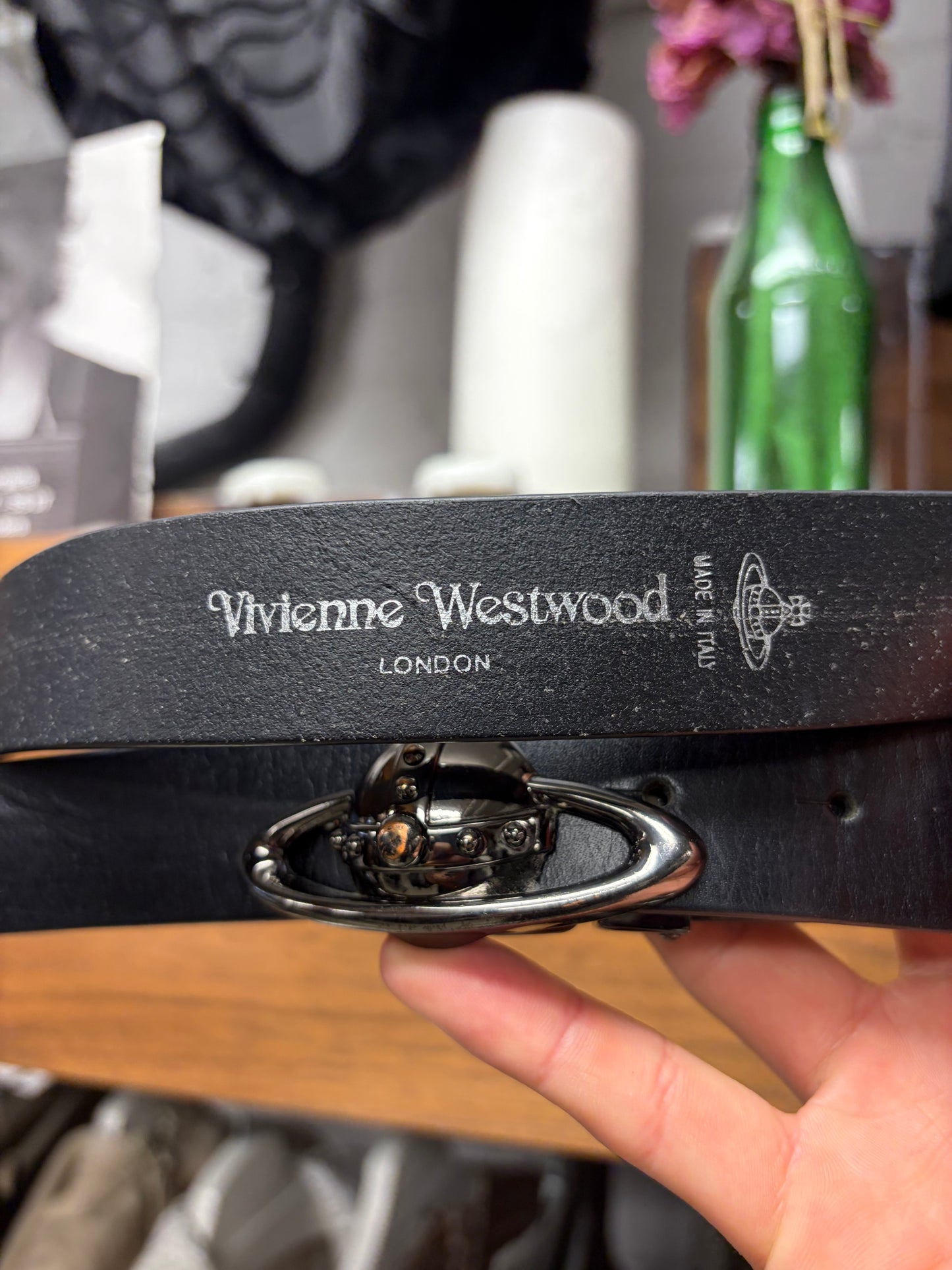 Vivienne Westwood ‘Orb Logo’ Black/Silver Belt