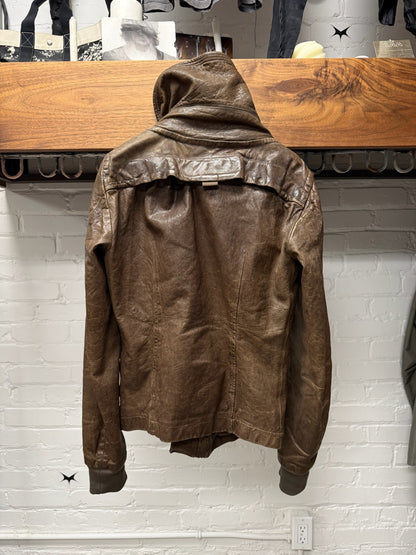 AW2009 Rick Owens ‘Crust’ Dust Bitter Lambskin Leather High Neck Jacket