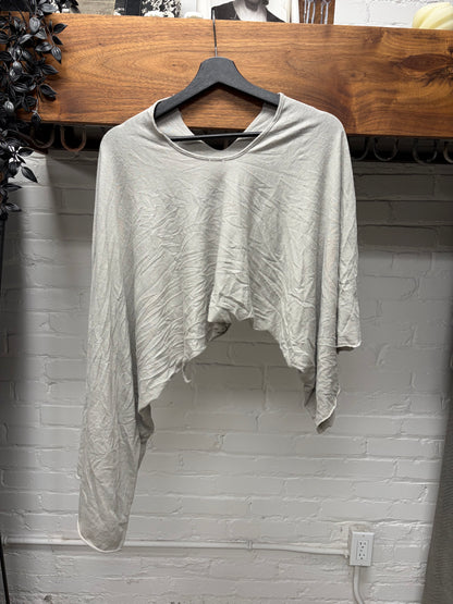 Rick Owens Pearl Grey ‘Shapeless’ Hooded Layering Top