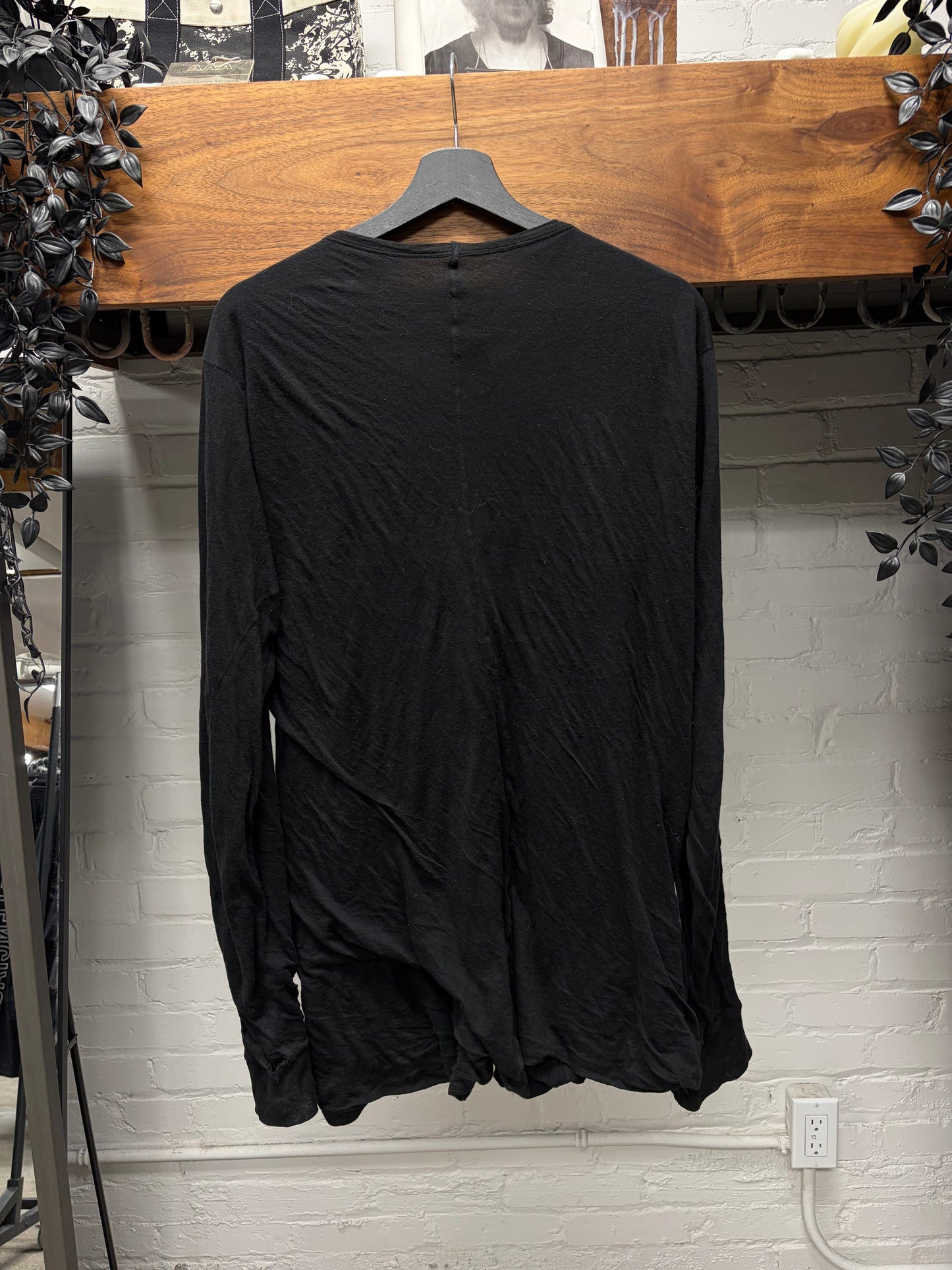 Rick Owens O&M Era ‘Double Layered’ Black Long Sleeve Shirt