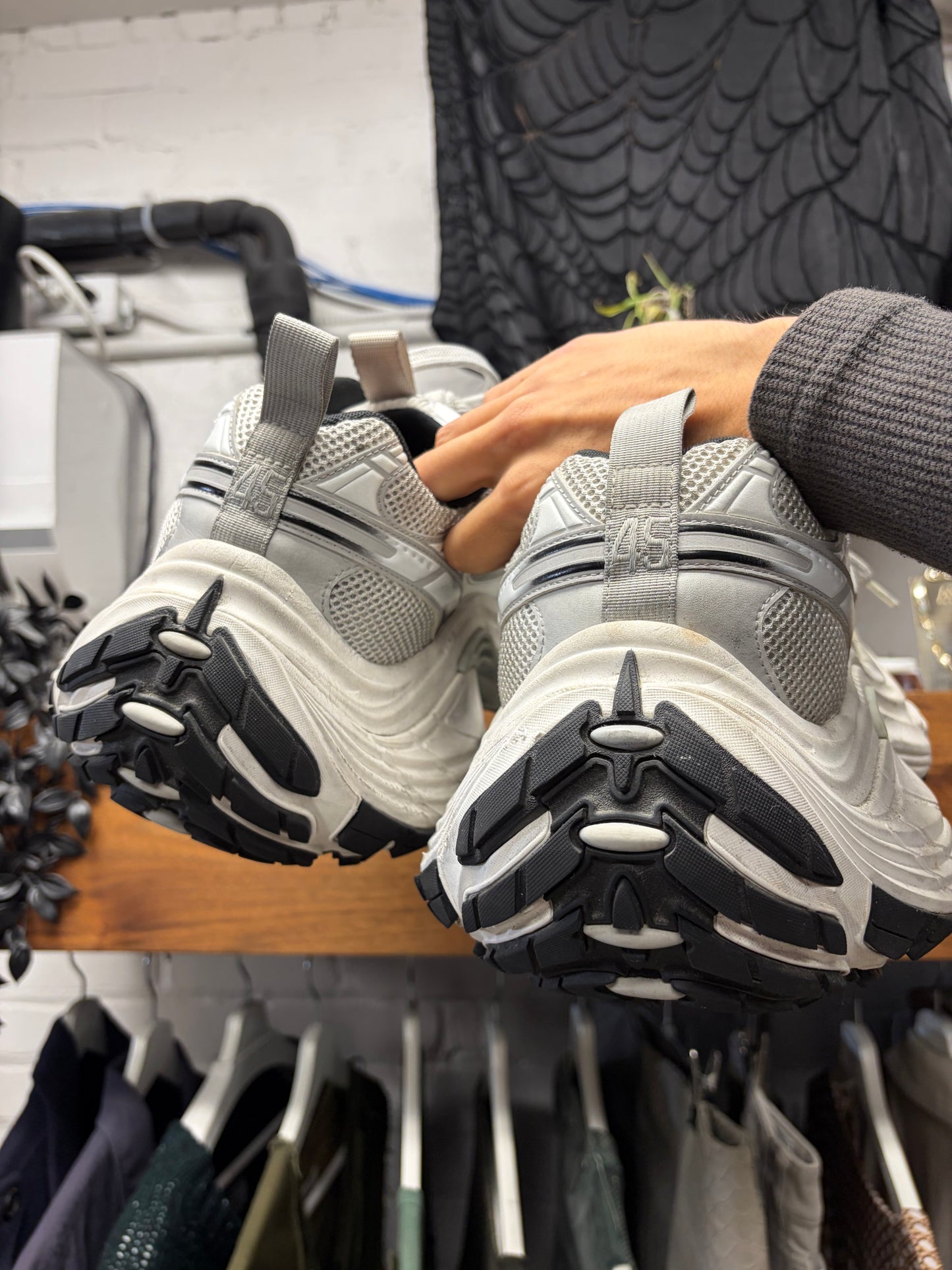 Balenciaga ‘10XL’ White/Silver Oversized Platform Sole Low Top Sneakers
