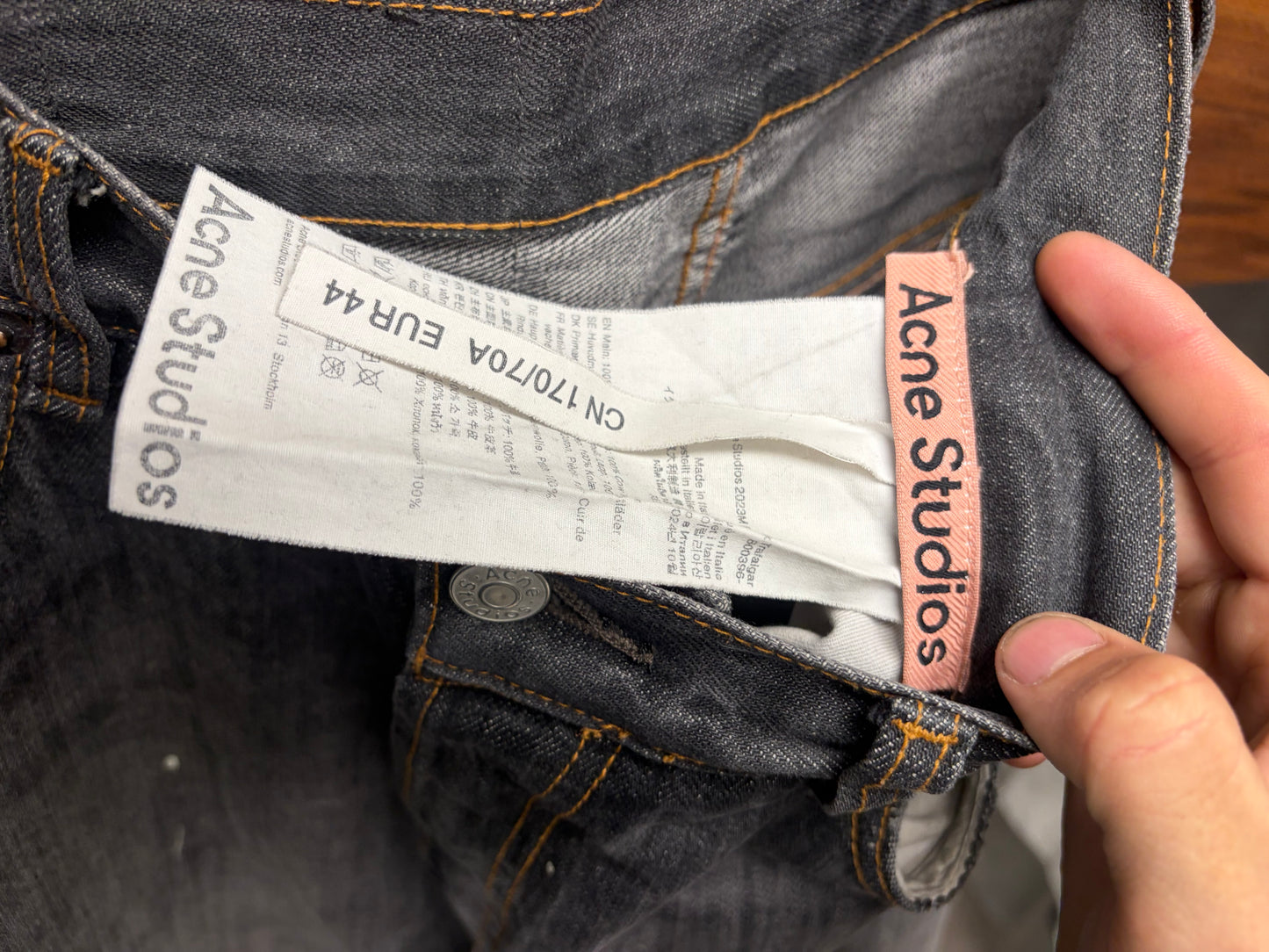 Acne Studios ‘Super Baggy’ Paint Splattered Grey Denim