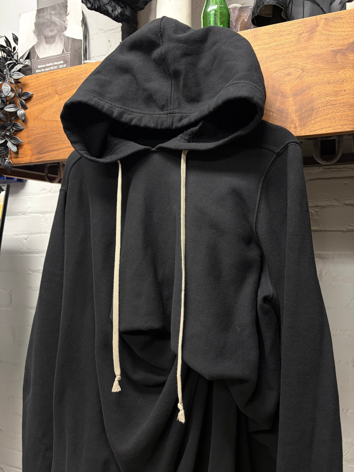 Rick Owens DRKSHDW ‘Twisted Seahorse’ Black Elongated Hoodie