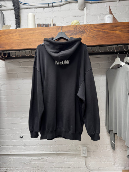 2020 Balenciaga ‘I Love Cats’ Distressed Black Pullover Hoodie