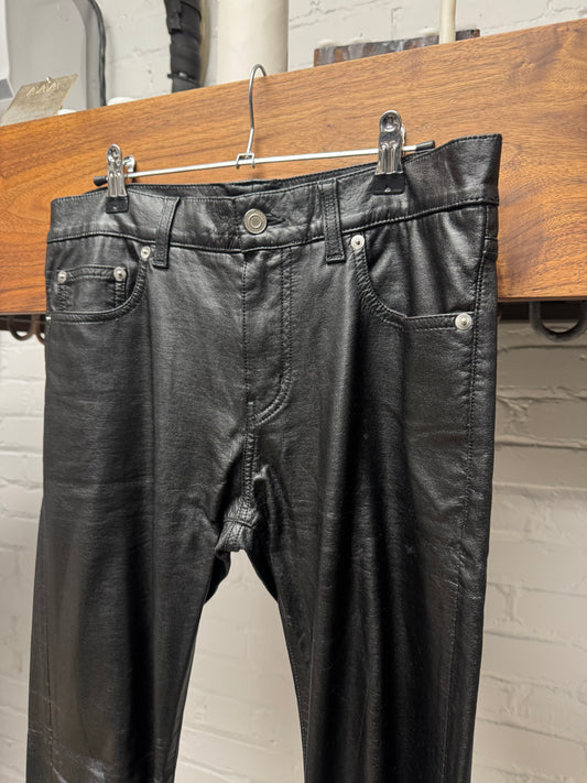 2013 Saint Laurent by Hedi Slimane ‘Waxed Leather’ Skinny Bottoms