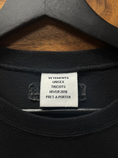 AW2019 Vetements ‘World’s Best Dad’ Great China Wall Black T-Shirt