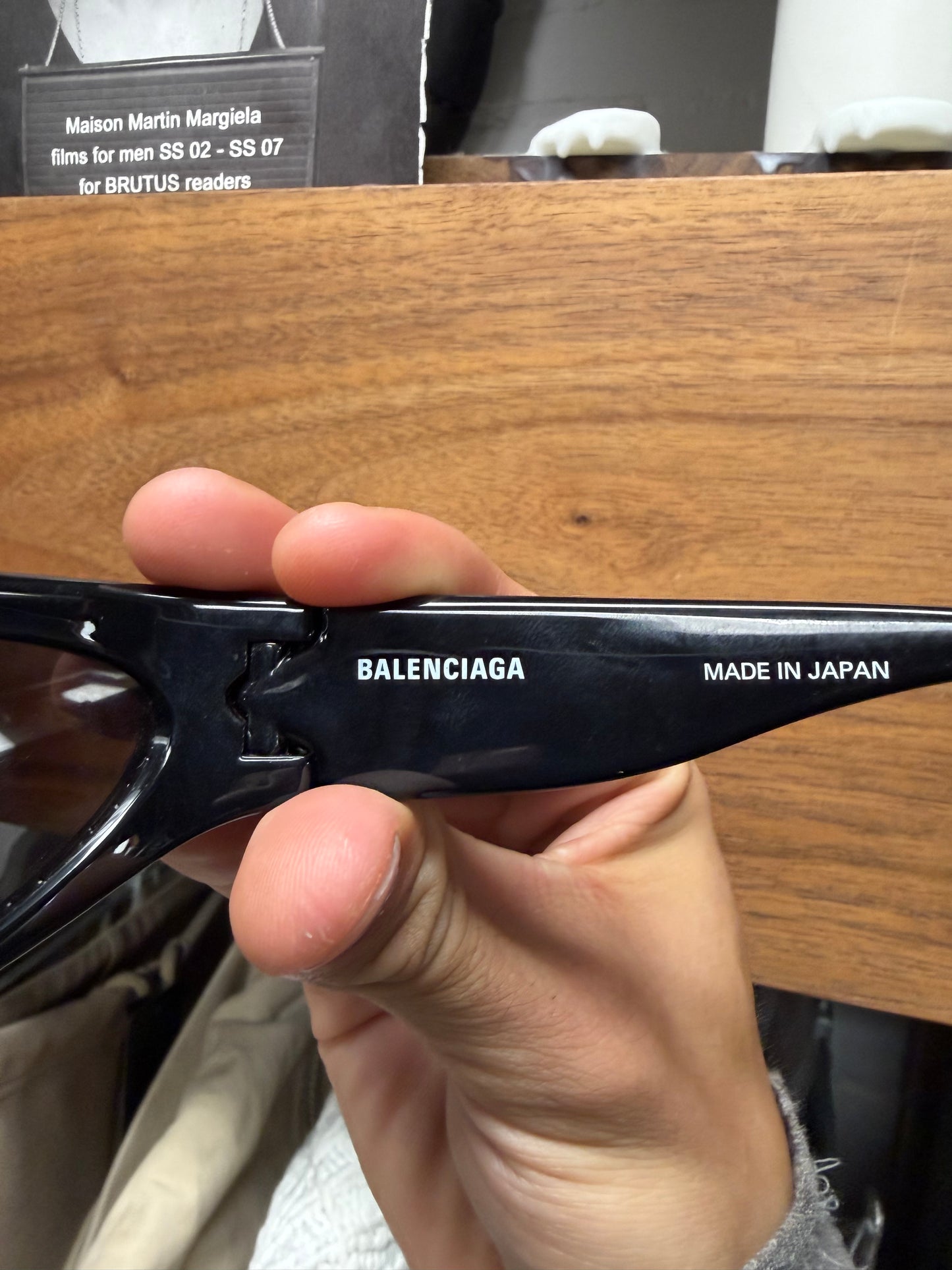 Balenciaga ‘Swift’ Glossy Black Oval Shape Sunglasses