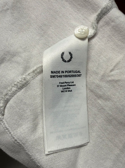 AW2019 Raf Simons x Fred Perry Shoulder Print White Polo