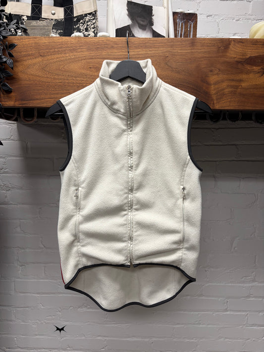 Vintage Prada Sport White Fleece Zip-Up Vest