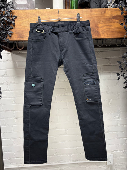 SS2015 Undercover ‘Peep Window’ Black Phone Pocket Black Skinny Jeans