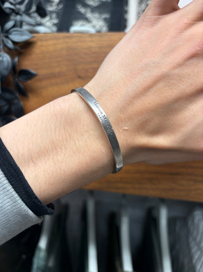 Maison Margiela 925 Silver Engraved Logo Cuff Bracelet