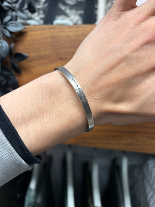 Maison Margiela 925 Silver Engraved Logo Cuff Bracelet