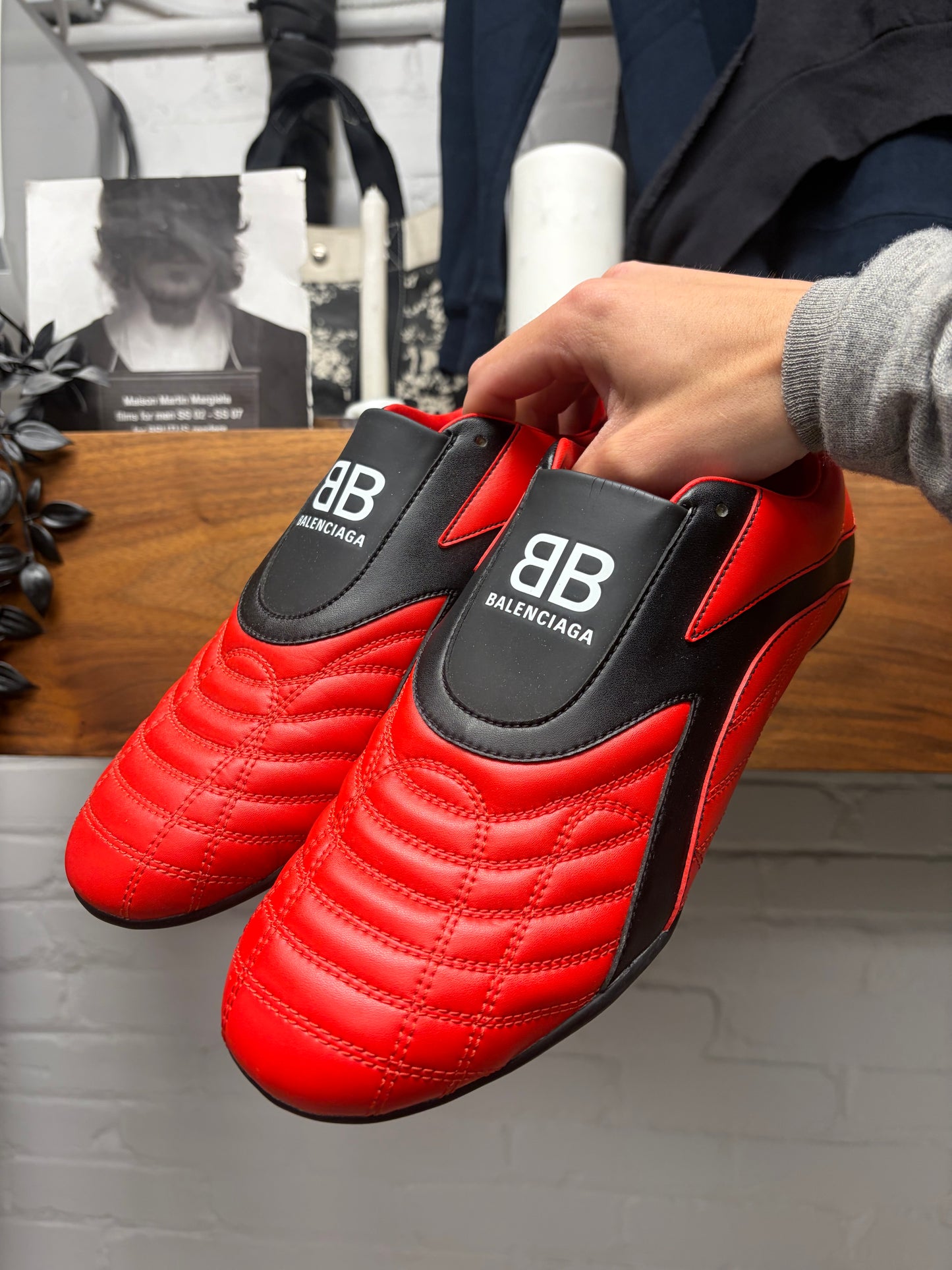 Balenciaga ‘Zen’ Black/Red Leather Low Top Sneakers