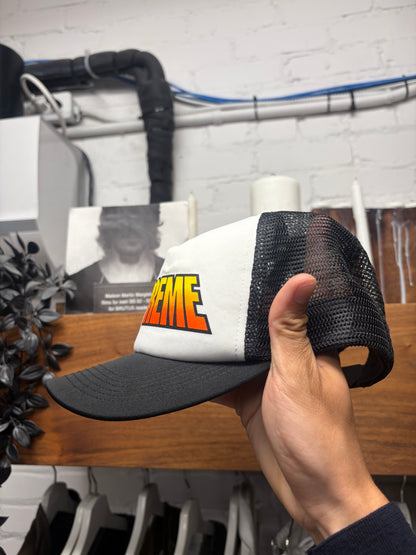 SS2024 Supreme ‘Gradient Logo’ Black Mesh Trucker Hat