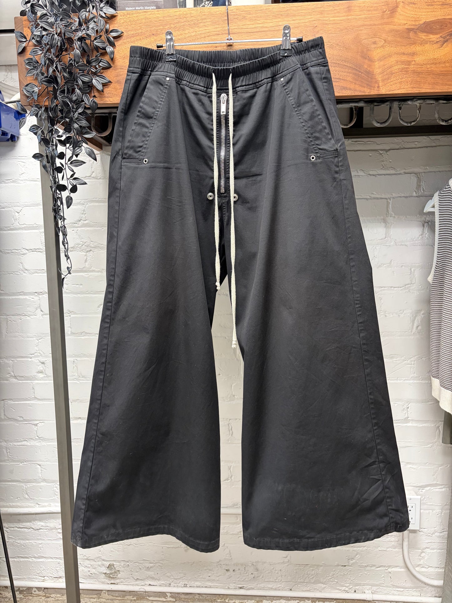 SS2023 Rick Owens Edfu ‘Bela’ Black Wide Leg Drawstring Pants