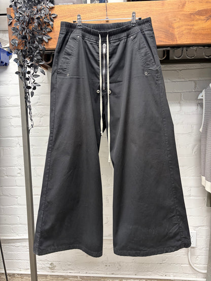 SS2023 Rick Owens Edfu ‘Bela’ Black Wide Leg Drawstring Pants