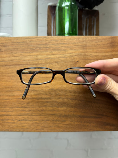 Dolce and Gabbana Rectangular Shape Brown Tortoiseshell Prescription Glasses