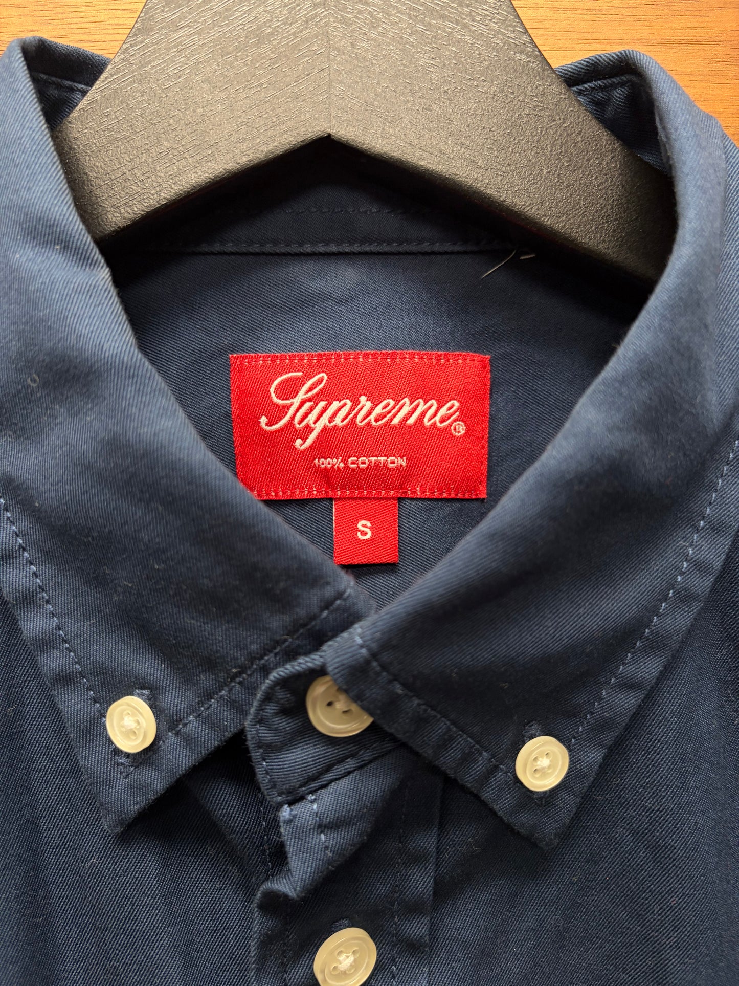 AW2023 Supreme ‘Small Box Logo’ Blue Button Down Shirt