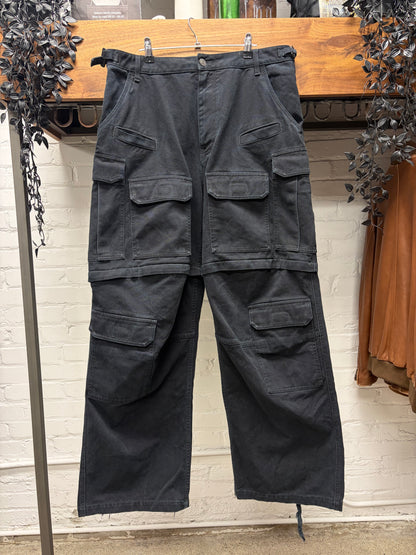 2024 Balenciaga ‘Convertible’ Heavy Cargo Wide Leg Carpenter Denim