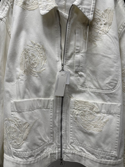 Dries Van Noten ‘Veper’ Embroidered White Denim Jacket