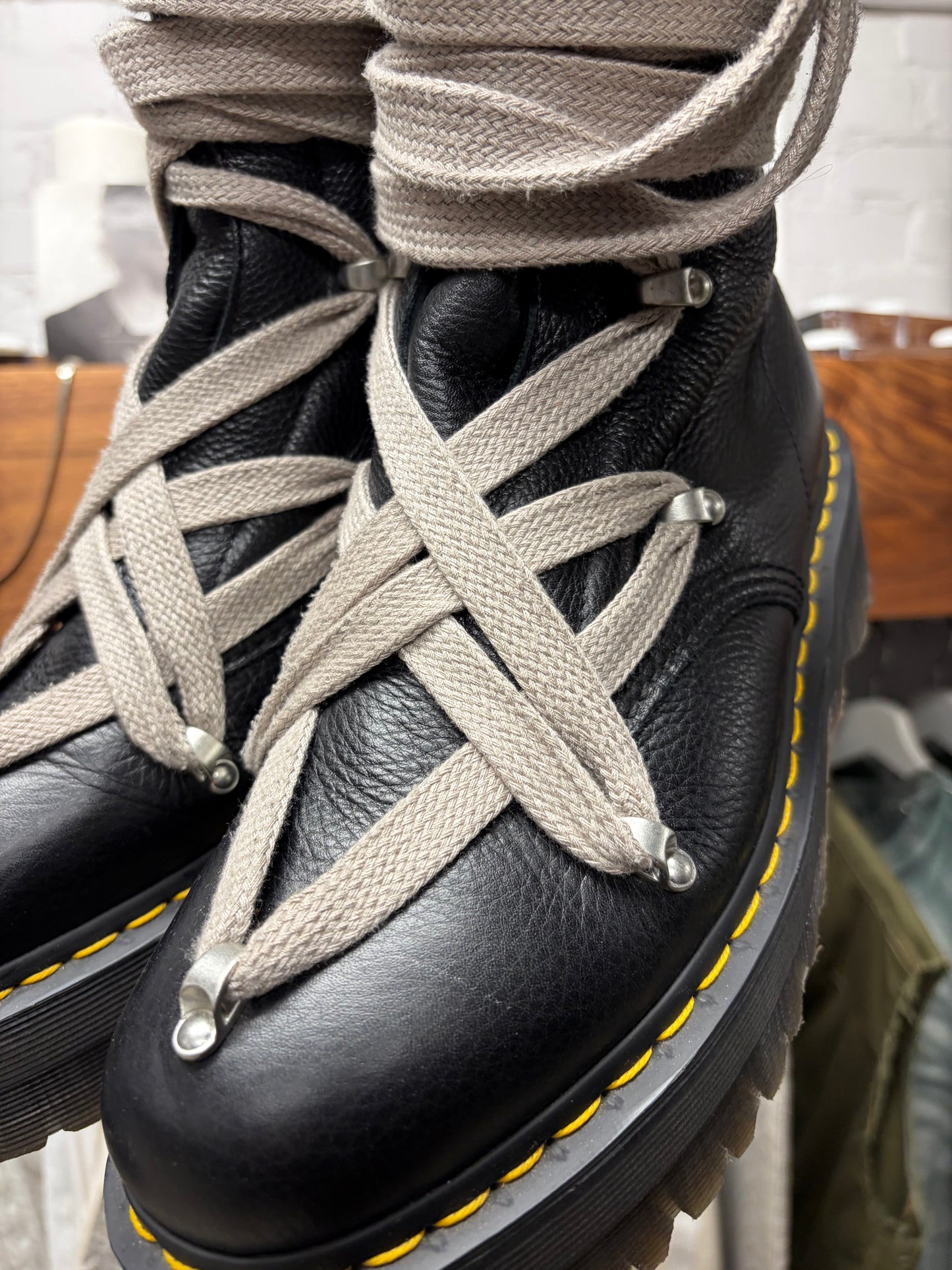 Rick Owens x Doc Martens ‘Pentagram Lace’ 1460 Leather Boots
