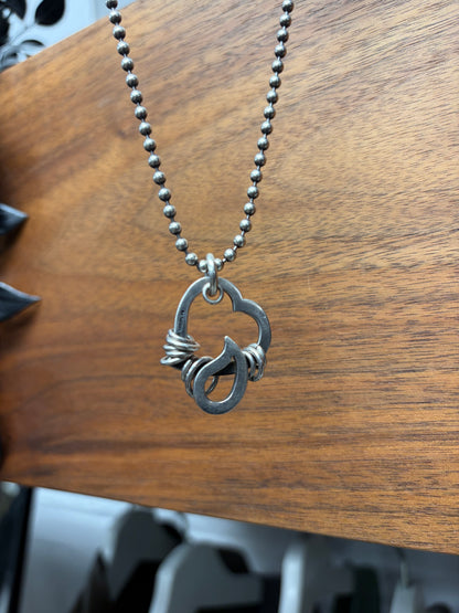 2003 Number (N)ine x Jam Home Made 925 Silver ‘Crying Heart’ Necklace
