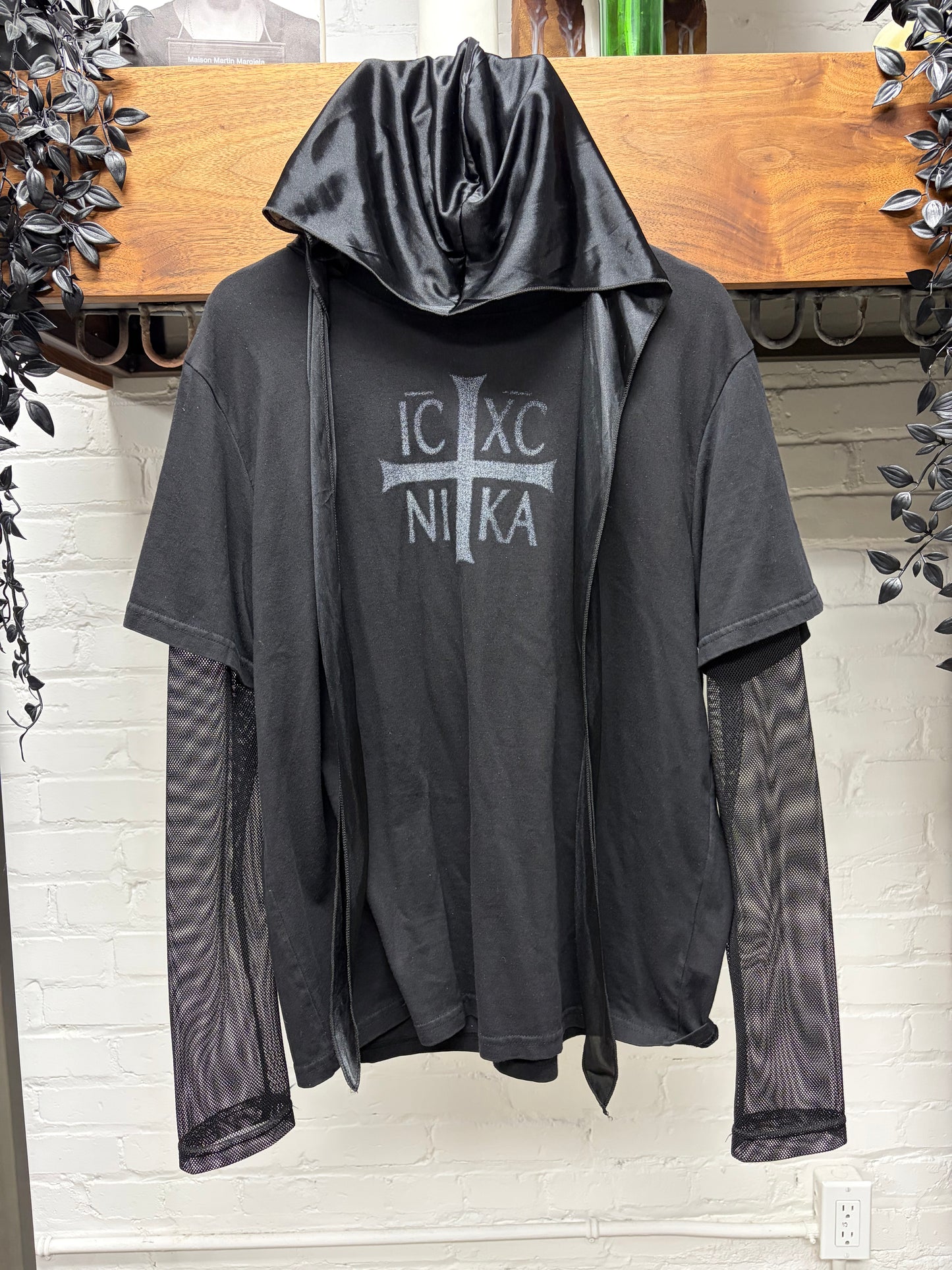Project G/R ‘Durag’ Layered Cotton/Mesh Long Sleeve Shirt