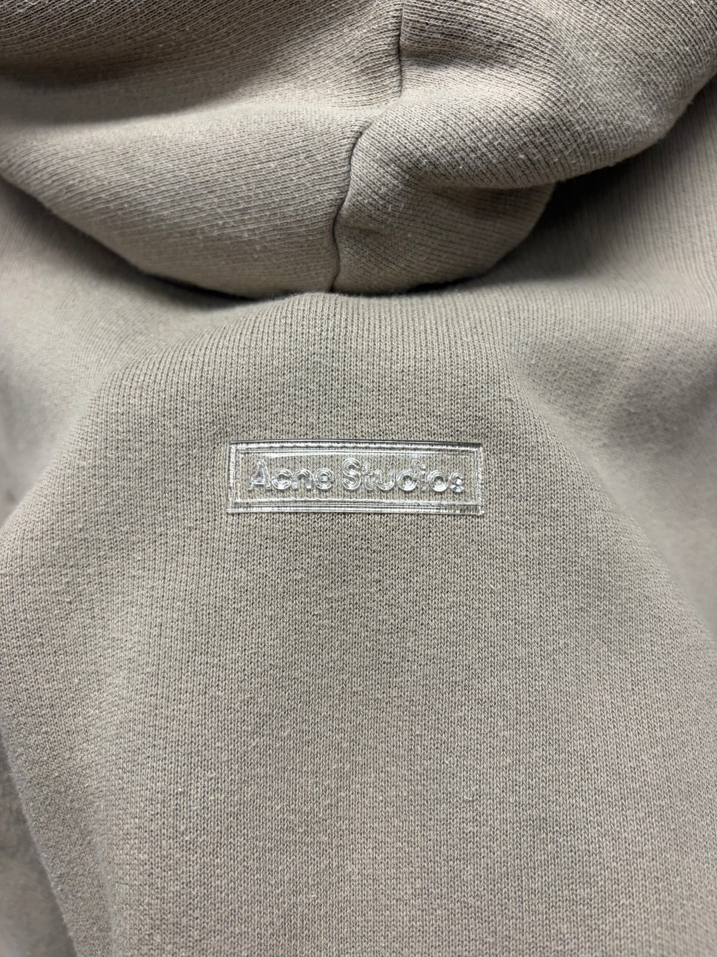 Acne Studios ‘Patch Logo’ Cropped Brown Terry Cotton Hoodie