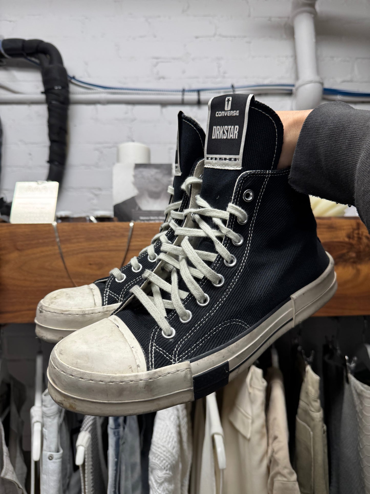 Rick Owens x Converse DRKSHDW ‘DRKSTR’ Canvas High Top Sneakers