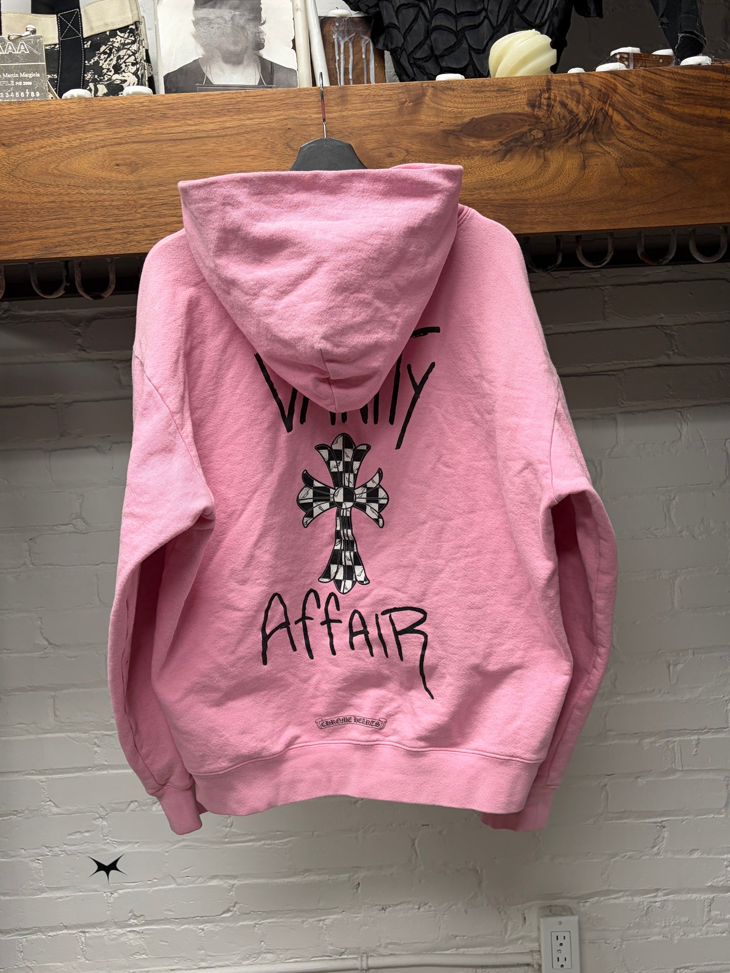 Chrome Hearts ‘Vanity Affair’ Pink/Checkered Cross Hoodie
