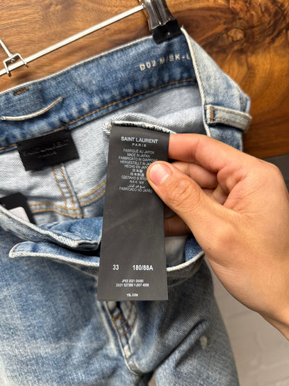 2020 Saint Laurent ‘D02’ Skinny Blue Denim