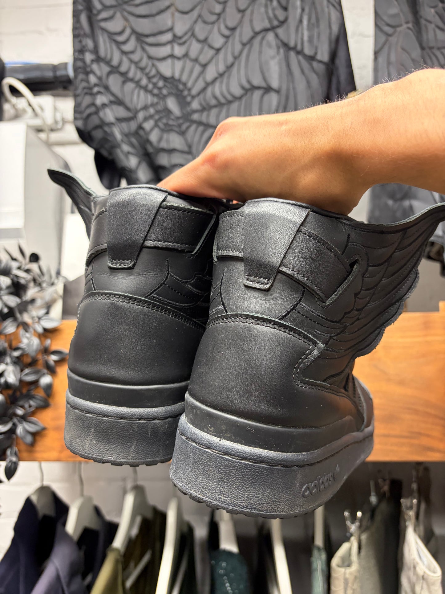 Jeremy Scott x Adidas ‘Wings 4.0’ Triple Black High Top Sneakers