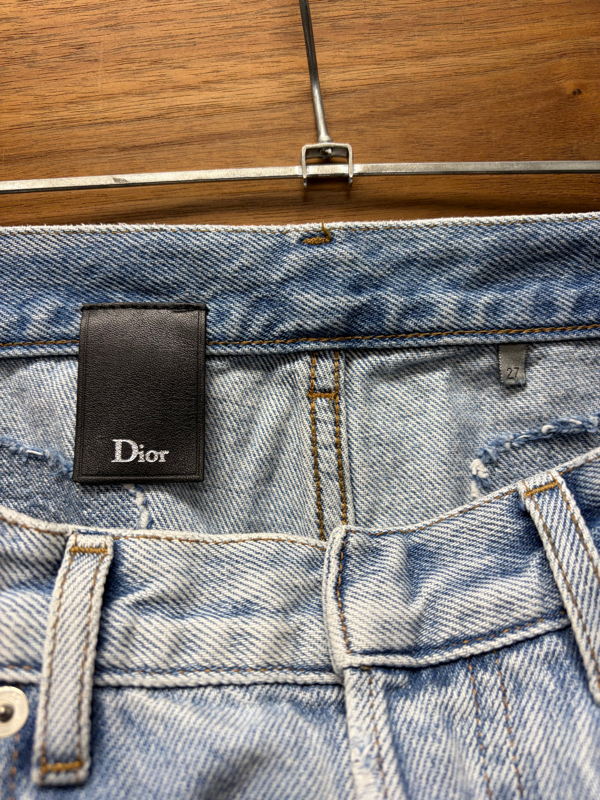 Dior Homme Light Wash Blue Crash Distressed Skinny Jeans