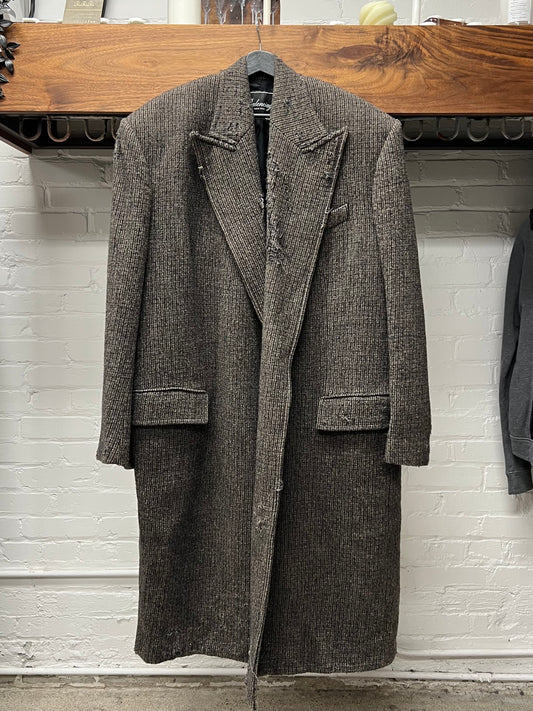 SS2021 Balenciaga Oversized ‘Shoulder-Pad’ Wool/Tweed Distressed Overcoat
