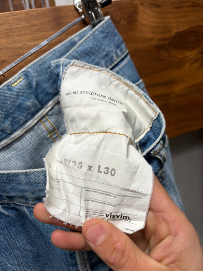 Visvim Washed Blue ‘Social Sculpture Denim’ Bootcut Blue Jeans