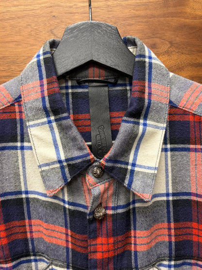 Chrome Hearts ‘Front Pocket’ Leather Cross Patch Flannel