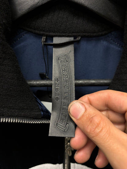 Chrome Hearts Velour/Leather Tracksuit Zip-Up Jacket